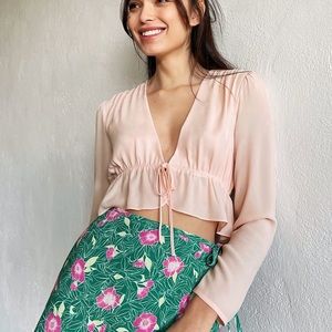 Sunday Best by Aritzia - cropped tie front blouse